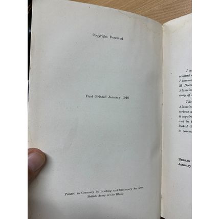 1946 1ST ED FIELD MARSHAL MONTGOMERY "EL ALAMEIN TO RIVER SANGRO" WW2 BOOK (P4)
