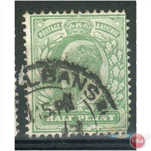 GB stamps 1902-10 -1/2d SG215 St Albans cancel 9