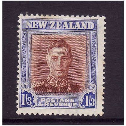 NEW ZEALAND 1947/52 SG 687 1s 3d RED BROWN & BLUE M / MINT