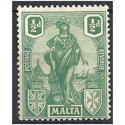 Malta 1922 SG124 1/2d Green Mounted Mint ..