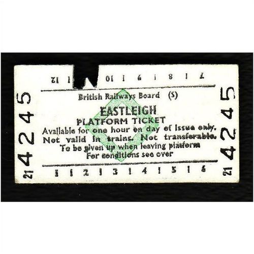 Railway Platform Ticket EASTLEIGH BRB(S) Green Diamond Edmondson
