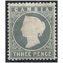 Gambia 1886 SG29 3d Grey Wmk Crown CA Mounted Mint . ..