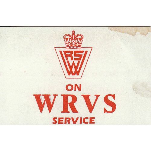 On WRVS Service Duty Windscreen Card Womens Royal Voluntary Service