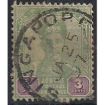 Johore 1896 SG41 3c Green & Purple Fine Used .. .