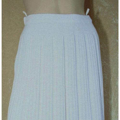 Vintage 1970 White Knit Tennis Style Skirt Size 10