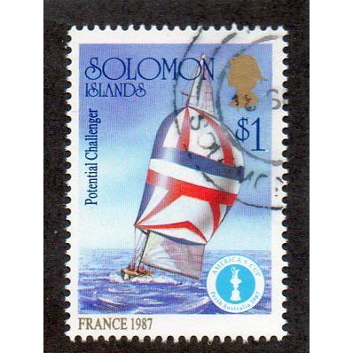 SOL 1987 $1.00 'AMERICA'S CUP - FRANCE 1987' FINE USED(EBID 51-698)