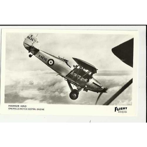Aviation HAWKER HIND Postcard by Flight International