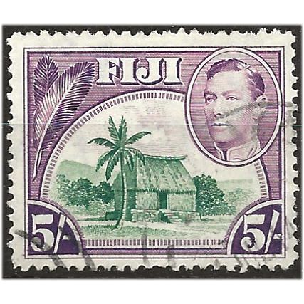 Fiji 1938 SG266 5/- Green & Purple Fine/Very Fine Used . .. .