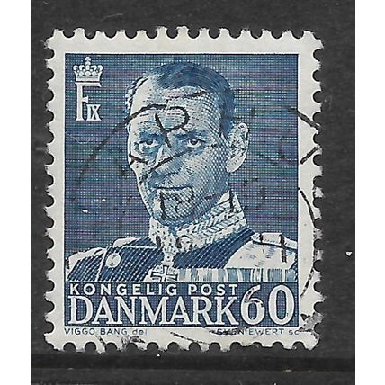 DENMARK 1948 KING FREDERICK IX 60 ORE BLUE SG 371a FINE USED#