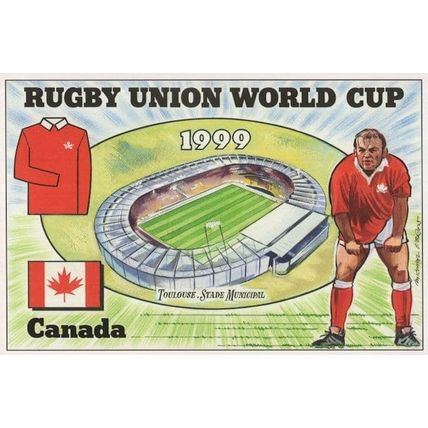 Canada Canadian Team Rugby Union World Cup 1999 Postcard