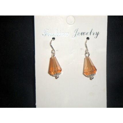 925 silver hook child or petite adult champagne prismatic orange cone earrings