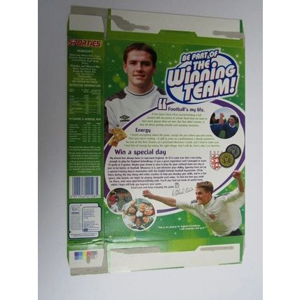 Nestle Sportis 2002 Micheal Owen Football Empty Cereal Box 400g Box only