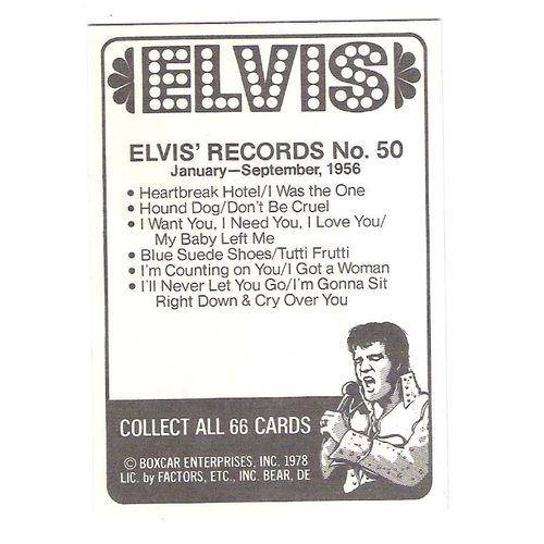 1978 Boxcar Elvis Presley trading card #50-crisp