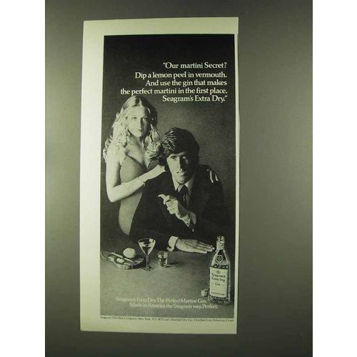 1973 Seagram's Extra Dry Gin Ad - Martini Secret Lemon