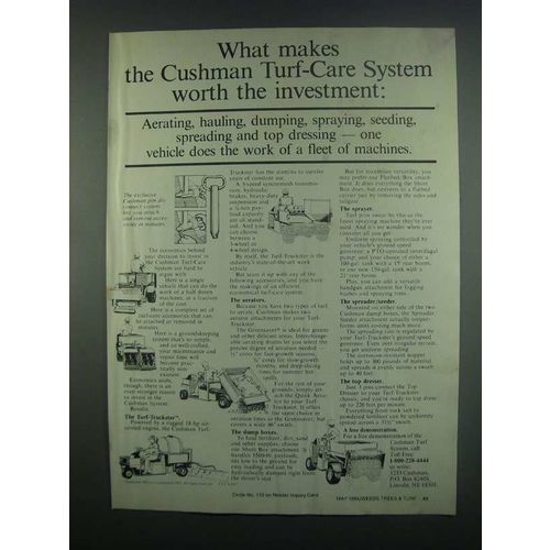 1984 Cushman Turf-Truckster Ad - Worth the Investment