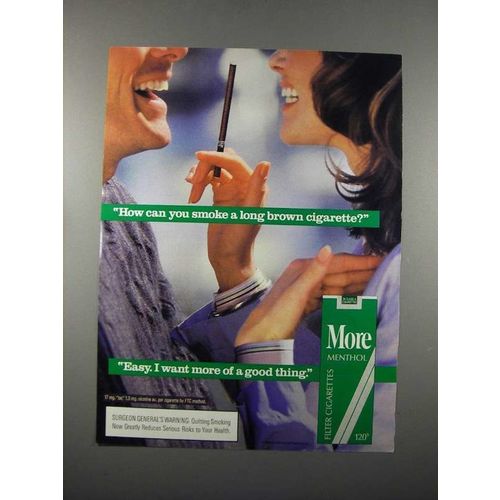 1988 More Cigarette Ad - How Can You Smoke Brown?