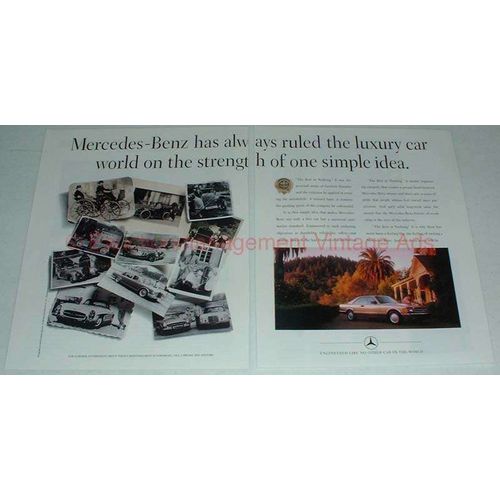 1989 2pg Mercedes Benz Car Ad - Strength of Simple Idea