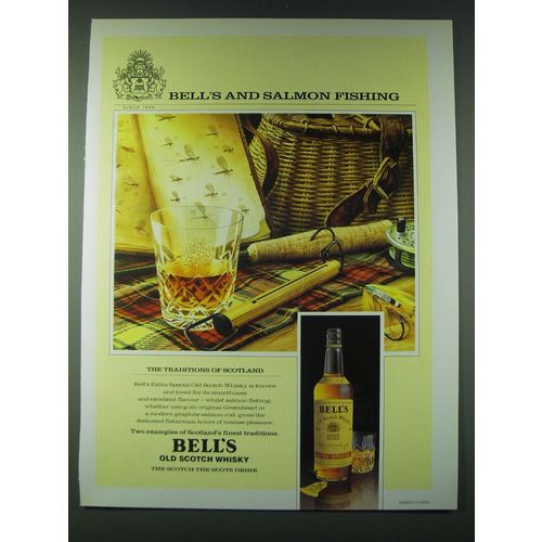 1989 Bell's Scotch Ad - Bell's and Salmon Fishing