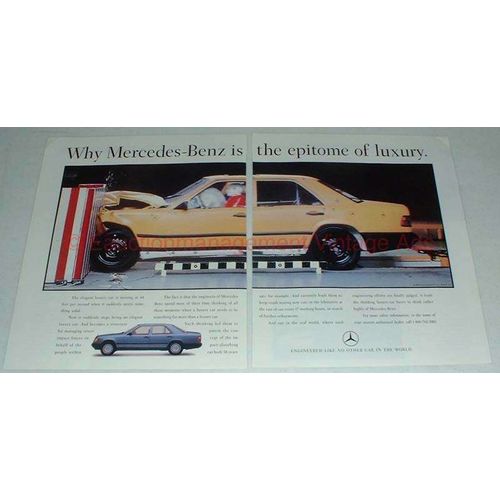 1989 2pg Mercedes Benz Car Ad - The Epitome of Luxury!