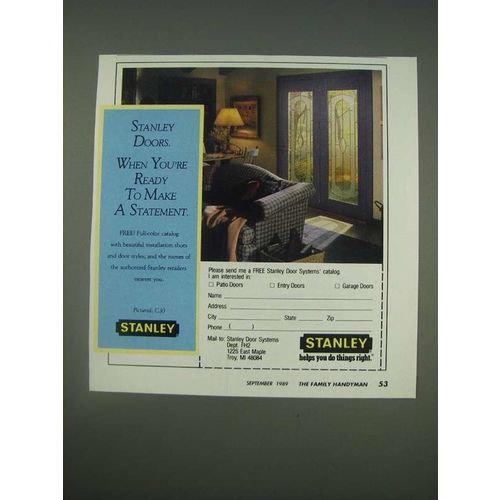 1989 Stanley Door Ad - Stanley Doors. When you're ready to make a statement