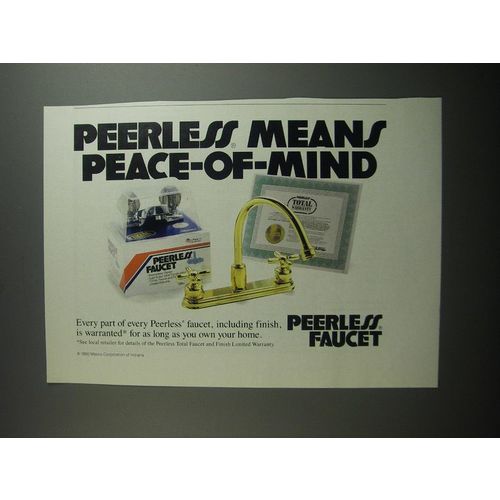 1991 Peerless Faucet Ad - Peerless means peace-of-mind