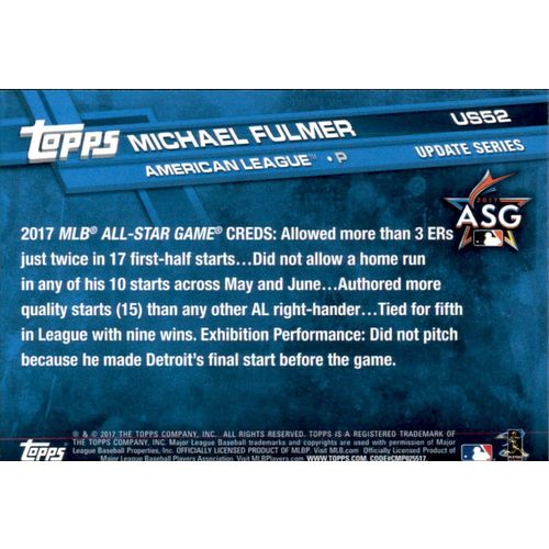 2017 Topps Baseball UPD Michael Fulmer #US52 AS