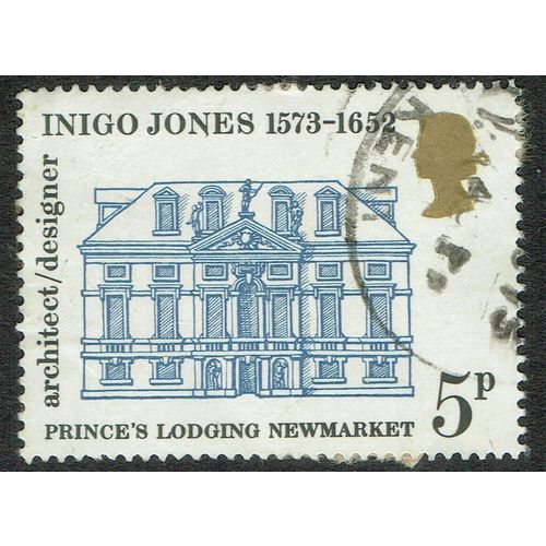 1973 400th Anniv Birth Inigo Jones 5p Blue Black and Gold SG937 FU