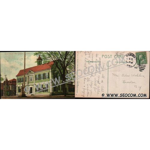 CT New London Postcard Court House Street Scne w/Trolly Tracks w/Fireman's~2167