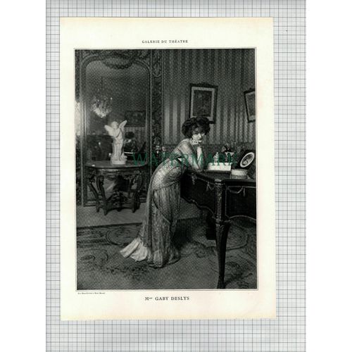 X1760) Mlle GABY DESLYS Actress - 1910 Print / Cutting