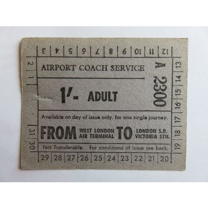 London Transport Airport Coach Service Ticket #3