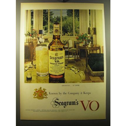 1950 Seagram's V.O. Canadian Whisky Ad - Obviously.. At home