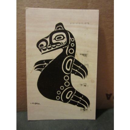 SEA LION, HAIDA TRIBE, INDIAN MOTIF, ONTARIO, CANADA used postcard 1970 pm