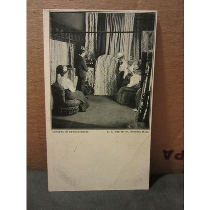 R H White Co. Upholsters, BOSTON, MASSACHUSETTS USA unused antique postcard #