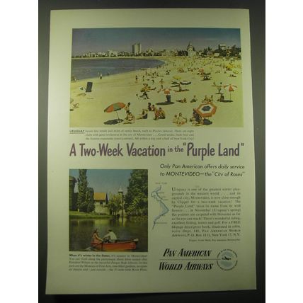 1948 Pan American World Airways Ad - A Two-week vacation in the Purple Land