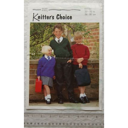 Vintage: Knitters Choice E1135 V and round neck sweaters, DK