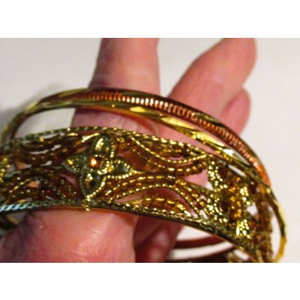 Vitage Lot of 4 Gold and Rose Gold Plated Bangle Bracelet