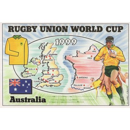 Australia Team Rugby Union World Cup 1999 Postcard