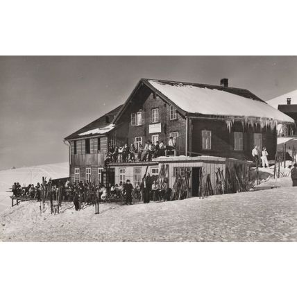 Group Photo At Hotel Hahnenmoospass Adelboden Swiss Rare RPC Postcard