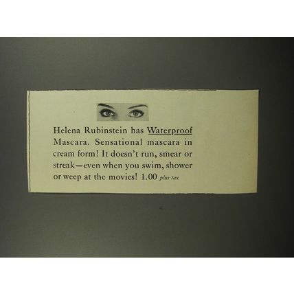 1953 Helena Rubinstein Waterproof Mascara Ad