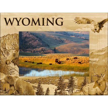 Wyoming Laser Engraved Wood Picture Frame Landscape (8 x 10)