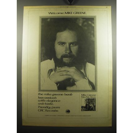 1975 Mike Greene Pale, Pale Moon Album Ad - Welcome. Mike Greene
