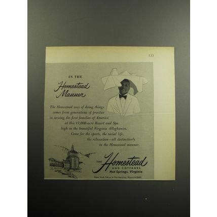 1957 The Homestead Resort Advertisement - In the Homestead Manor
