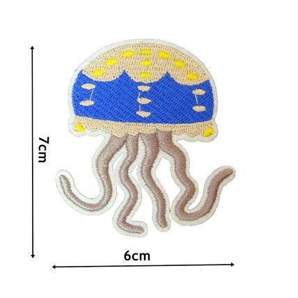 Jellyfish Iron On Patch Badge motif applique Sea Life 7 cm X 6 CM Motif P561