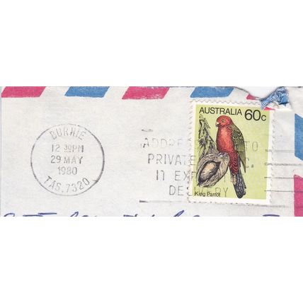 Burnie TAS postmark Australia 1980 on King Parrot 60c VGC