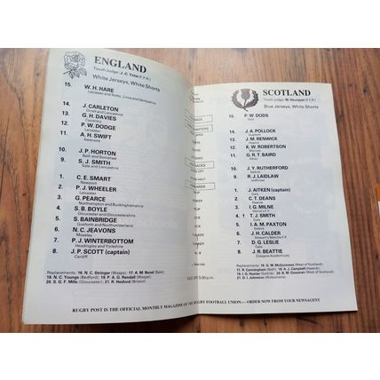1983 Calcutta Cup Programme & Ticket, England vs Scotland Twickenham, 5 Nations