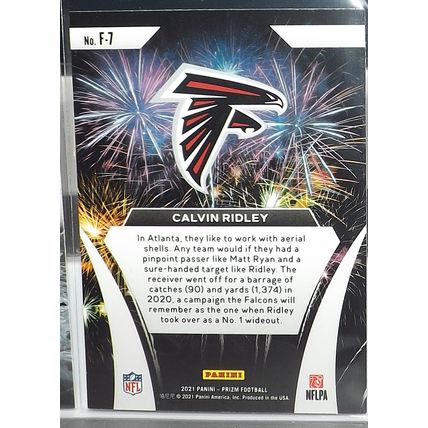2021 Panini Prizm CALVIN RIDLEY (Falcons) Fireworks #F-7