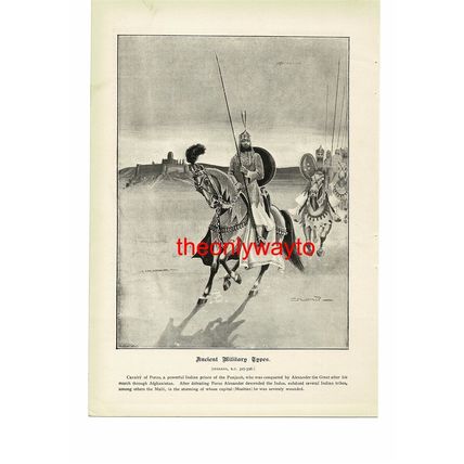 Cavalry Of Porus, Punjabi/Indian Military Type, Book Illustration (Print), 1896