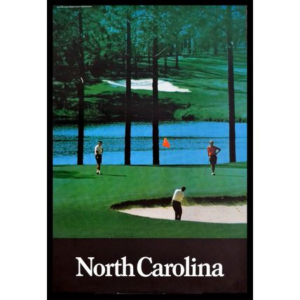 NORTH CAROLINA 1970s Golf Course TRAVEL POSTER