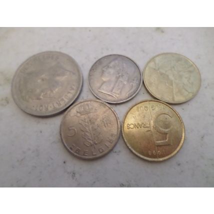 Belgium - 20 differently dated - 5 franc coins