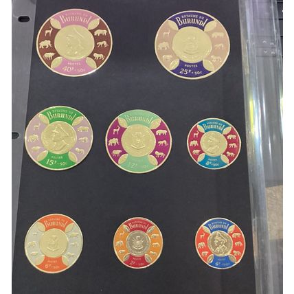 BURUNDI RARE "GOLD " FOIL STAMPS 16 PCS ALL DIFF MINT ROYALTY & ANIMAL SERIES